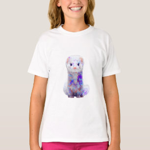 Camiseta Arte Colorido Salpicaduras de Hurón para Niños