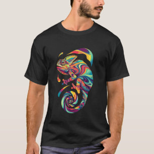 Camiseta Arte colorido y abstracto de camaleón llamativo