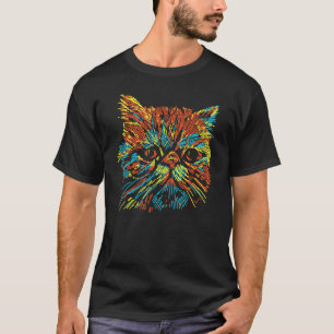 Camiseta arte colorido y lindo de gato Exótico de pelo cort