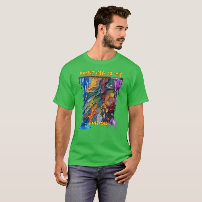 Camiseta Arte colorido y pintura con pérdidas (Anverso completo)