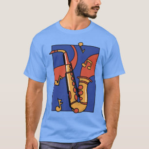 Camiseta Arte Cómico Colorido de Saxofón para Hombres Mujer
