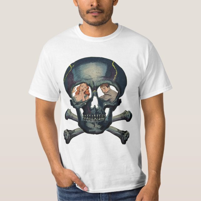 Camiseta arte cómico de horror en pareja (Anverso)