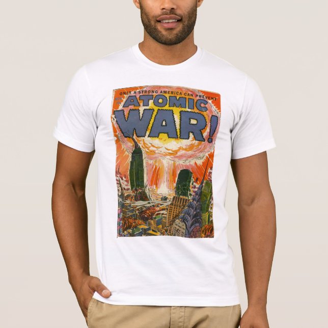 Camiseta Arte cómico de la época dorada - guerra atómica (Anverso)