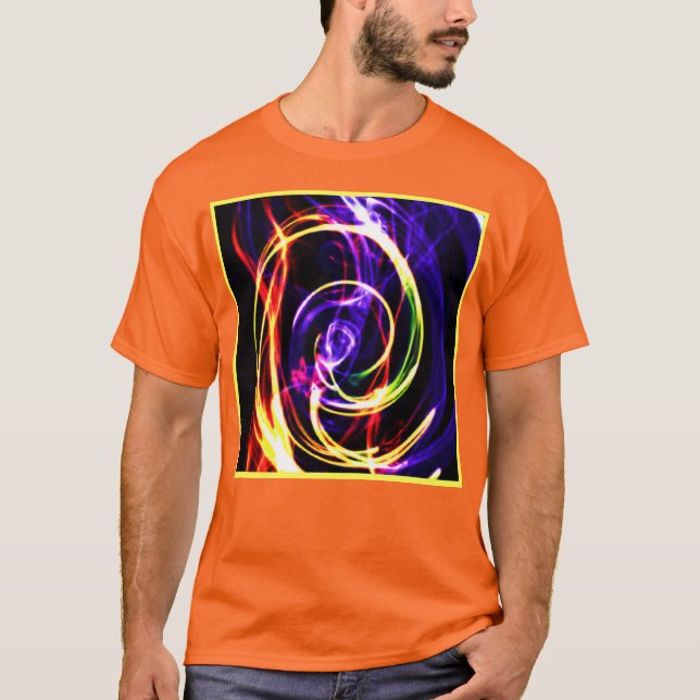 Camiseta Arte con motivos neones coloridos y de diseño (Anverso)