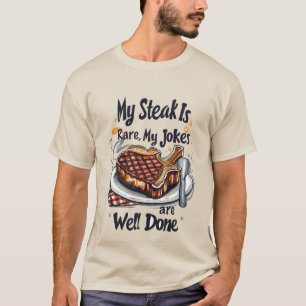 Camiseta Arte con palabras de chistes divertidos de bistec 