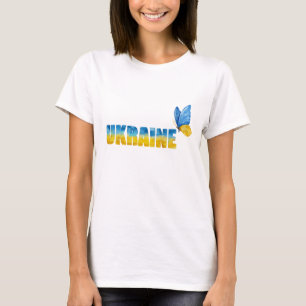 Camiseta Arte con palabras de mariposa ucraniana en acuarel