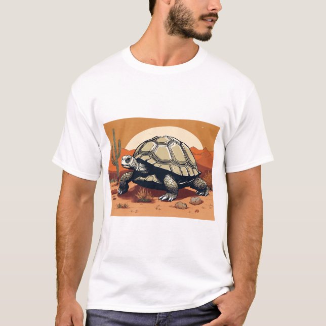 Camiseta Arte conceptual de una enorme tortuga en el Shrubl (Anverso)