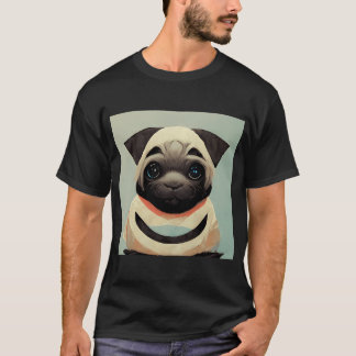 Camiseta Arte Constructivista Pintura De Perro Pug Cachorro