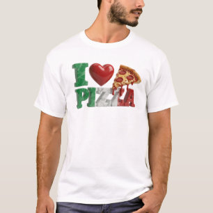 Camiseta Arte contemporáneo AMO PIZZA COLORES DE LA BANDERA