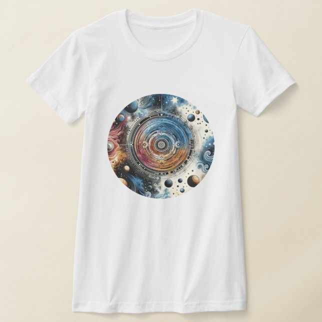 Camiseta Arte cósmico estilo Batik futurista - Diseño espac (Distribución)
