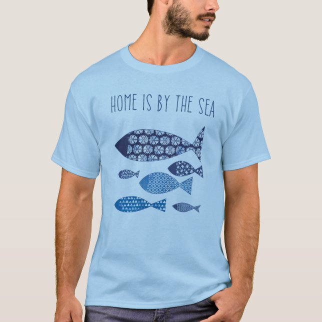 Camiseta Arte costero | Casa a orillas del mar (Anverso)