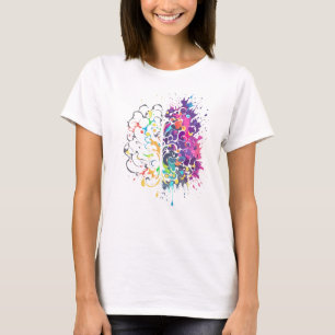 Camiseta Arte creativo de cerebro izquierdo vs derecho
