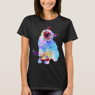 Camiseta Arte creativo Gato gato gatito colorido gatito sal