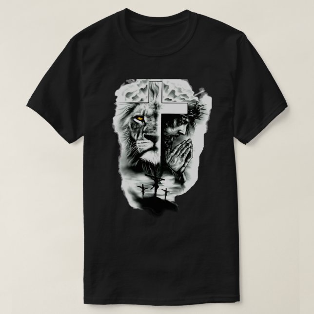 Camiseta Arte cristiano-jesus la cruz León de judah Classi (Diseño del anverso)