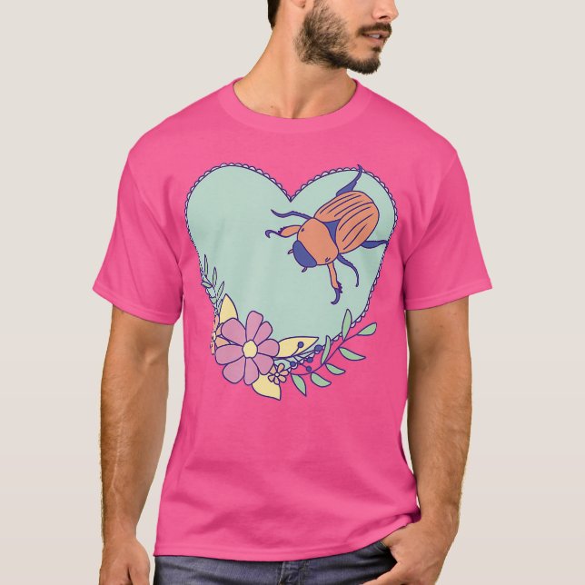 Camiseta Arte cutáneo de junio - Insectos con corazón y (Anverso)