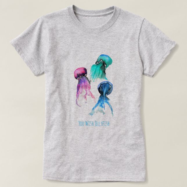 Camiseta Arte cutáneo de medusas trio acuarela (Diseño del anverso)