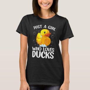 Camiseta Arte Cute Duck Para Chicas Mujeres Jóvenes Rubber 