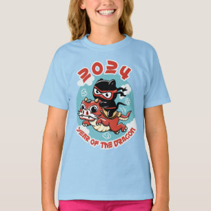 Camiseta Arte Cute Kawaii   2024 Año Del Dragón