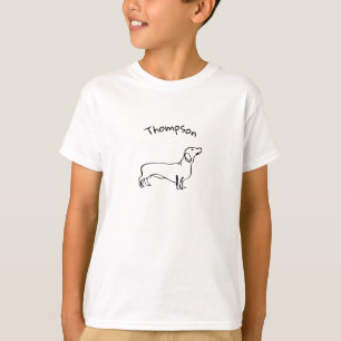 Camiseta Arte Dachshund minimalista - Tu texto, tu estilo