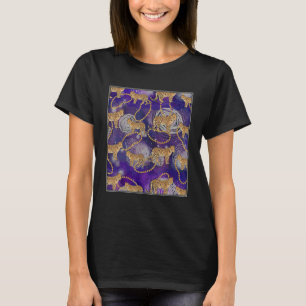 Camiseta Arte de abalorios gráficos retro con costura a man