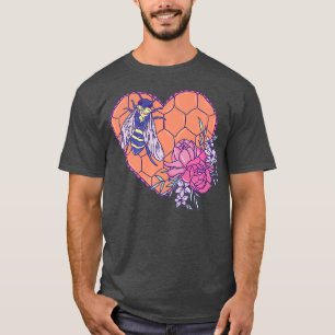 Camiseta Arte de abejas lindo - Insectos con corazón de hon