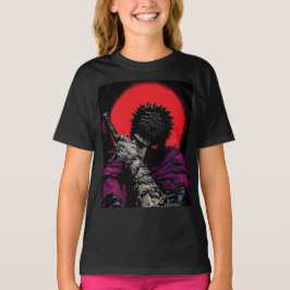 Camiseta Arte de Abrazo de Espada de Luna Roja del Guerrero