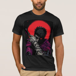 Camiseta Arte de Abrazo de la Espada de la Luna Roja del Gu