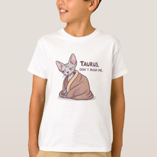 Camiseta Arte de actitud zodiacal de gato Sphynx Tauro calm