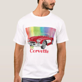 Camiseta 'Arte de acuarela convertible Corvette clásico