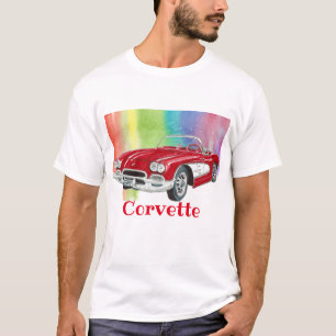 Camiseta 'Arte de acuarela convertible Corvette clásico