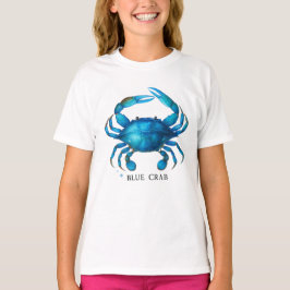 Camiseta Arte de acuarela de cangrejo azul - Vida marina co