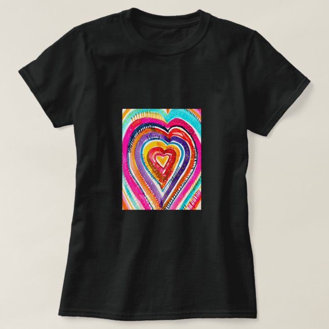 Camiseta Arte de acuarela de Heart Boho (Diseño del anverso)
