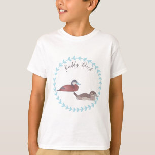 Camiseta arte de acuarela de la especie de pato rudo