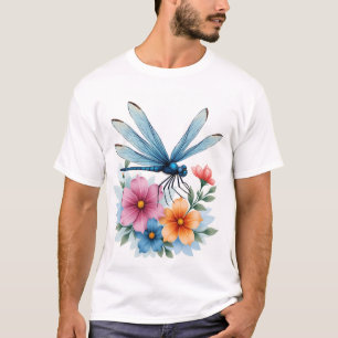 Camiseta Arte de Acuarela de Libélula Hermosa Amante de Ins