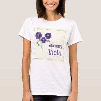Camiseta Arte de acuarela Flor de viola Cumpleaños de febre