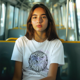 Camiseta Arte de Águila Baldosa Norteamericana   Púrpura Az