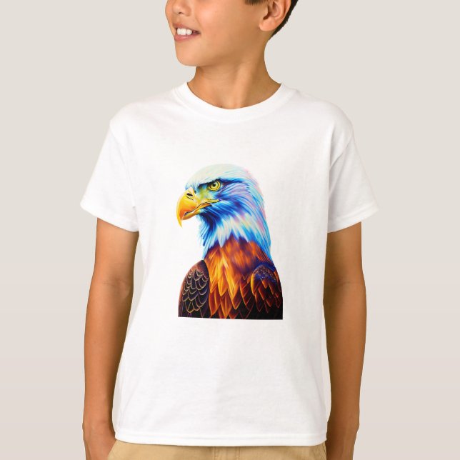 Camiseta Arte de águila calva colorido (Anverso)