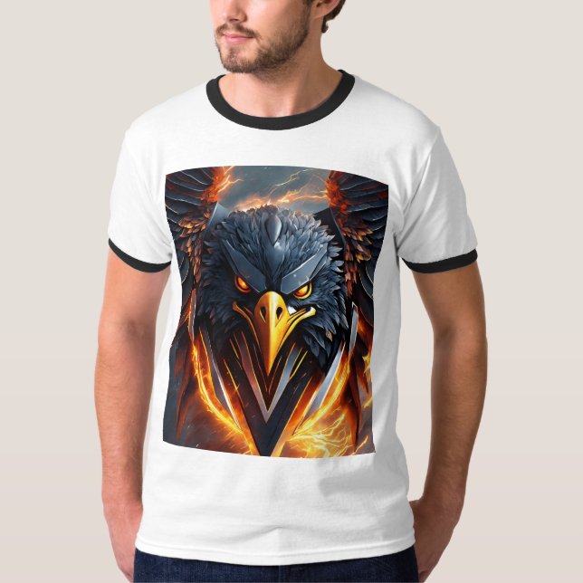 Camiseta "Arte de águila negra: impactante representación d (Anverso)