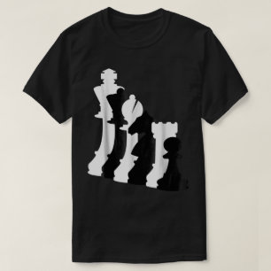 Camiseta Arte de Ajedrez Minimalista en Blanco y Negro