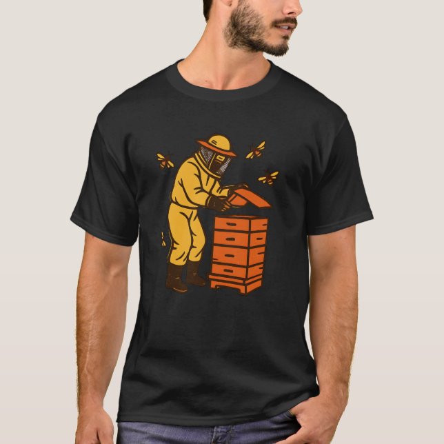 Camiseta Arte de Algodón de Apicultor Vintage (Anverso)