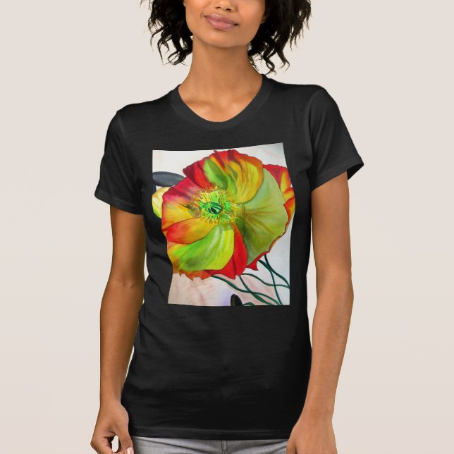 Camiseta Arte de amapola macro amapola (Anverso)