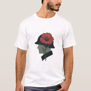 Camiseta Arte de amapola roja de la silueta del soldado del