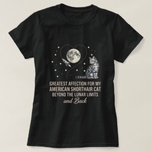 Camiseta Arte de Amor de Gato American Shorthair Luna y Est