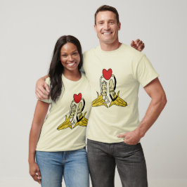 Camiseta Arte de amor de pareja de boda de plátano lindo