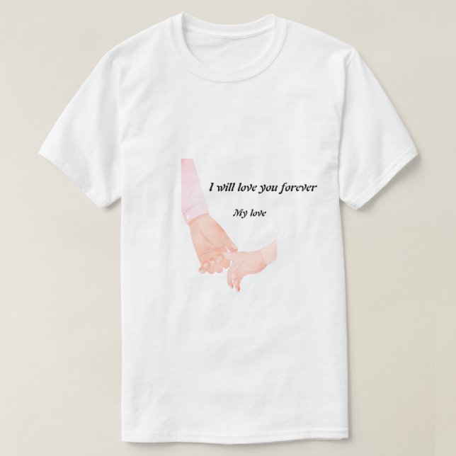 Camiseta Arte de amor mano a mano - padre e hijo sostienen  (Diseño del anverso)