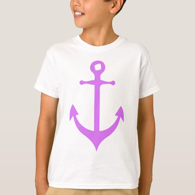 Camiseta Arte de anclaje morado (Anverso)