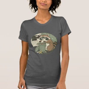 Camiseta Arte de animal de mapache de basura animal vintage