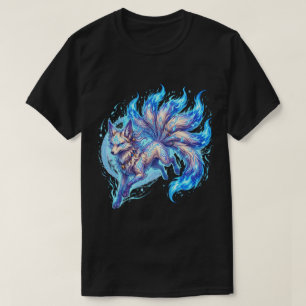 Camiseta Arte de Anime Fantasía del Zorro Místico de Nueve