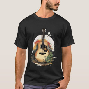 Camiseta Arte de árbol de guitarra acústica