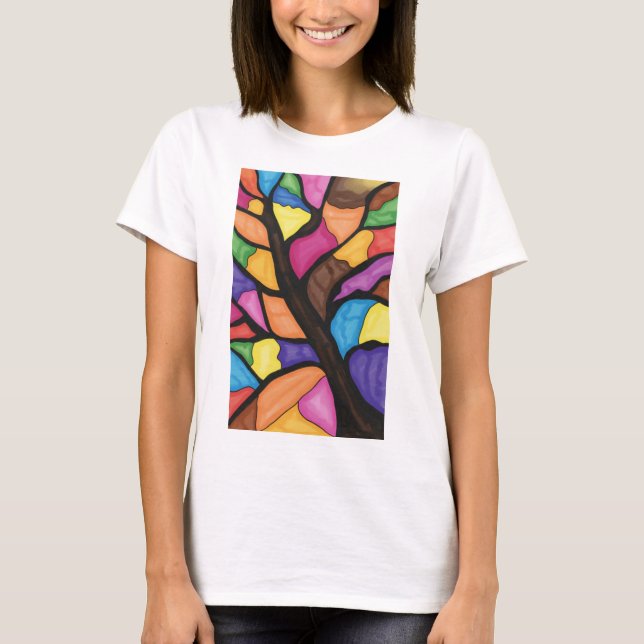 Camiseta Arte de árbol de vidrio teñido (Anverso)